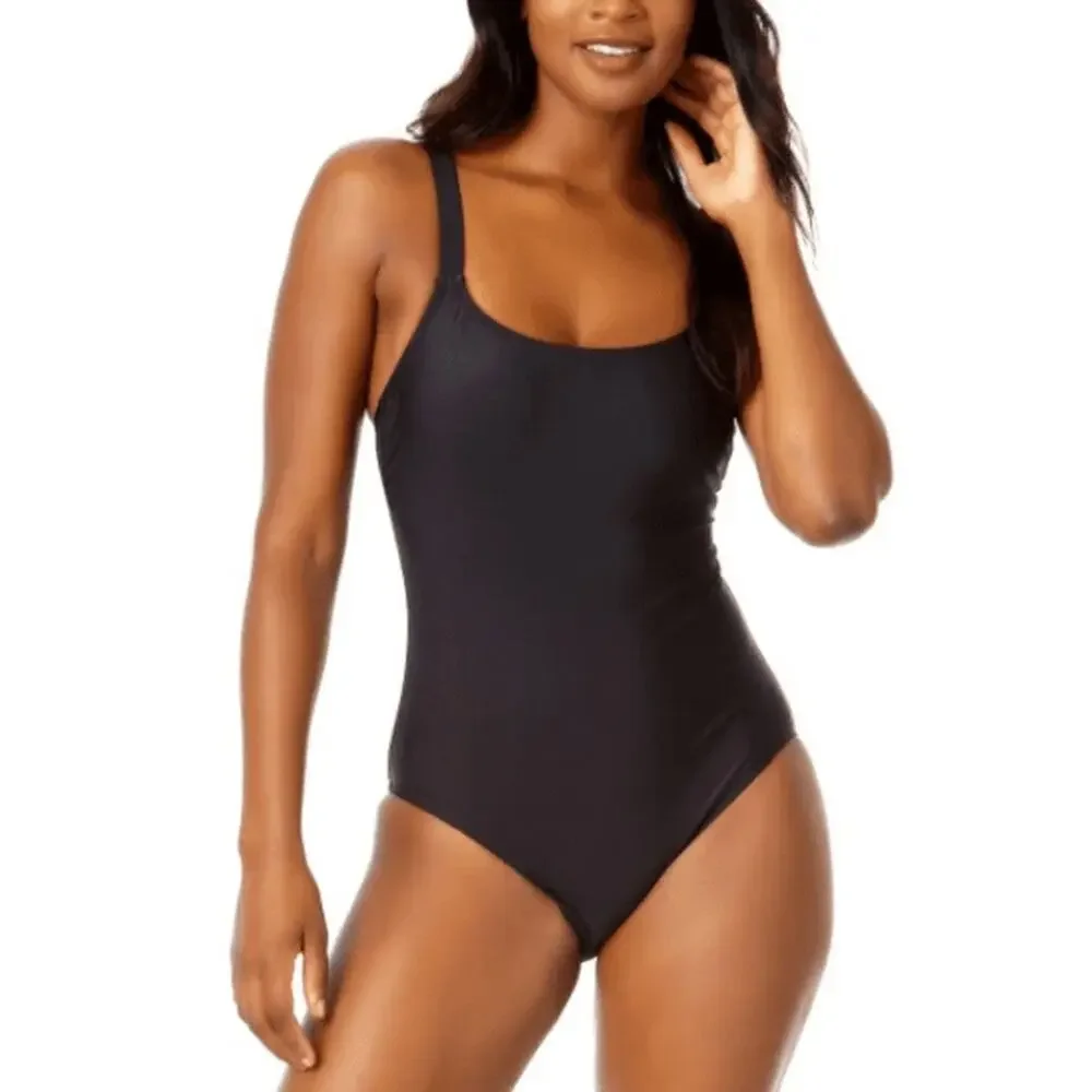 Hurley Women's UPF 50+ Sun Protection One Piece Swimsuit Adjustable Size L